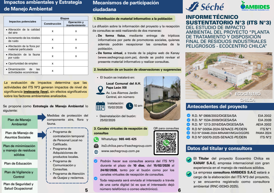 🌍¡Revise el material informativo sobre el ITS N°3 Ecocentro Chilca y participe con sus consultas! ♻ 🌍¡Revise el material informativo sobre el ITS N°3 Ecocentro Chilca y participe con sus consultas! ♻